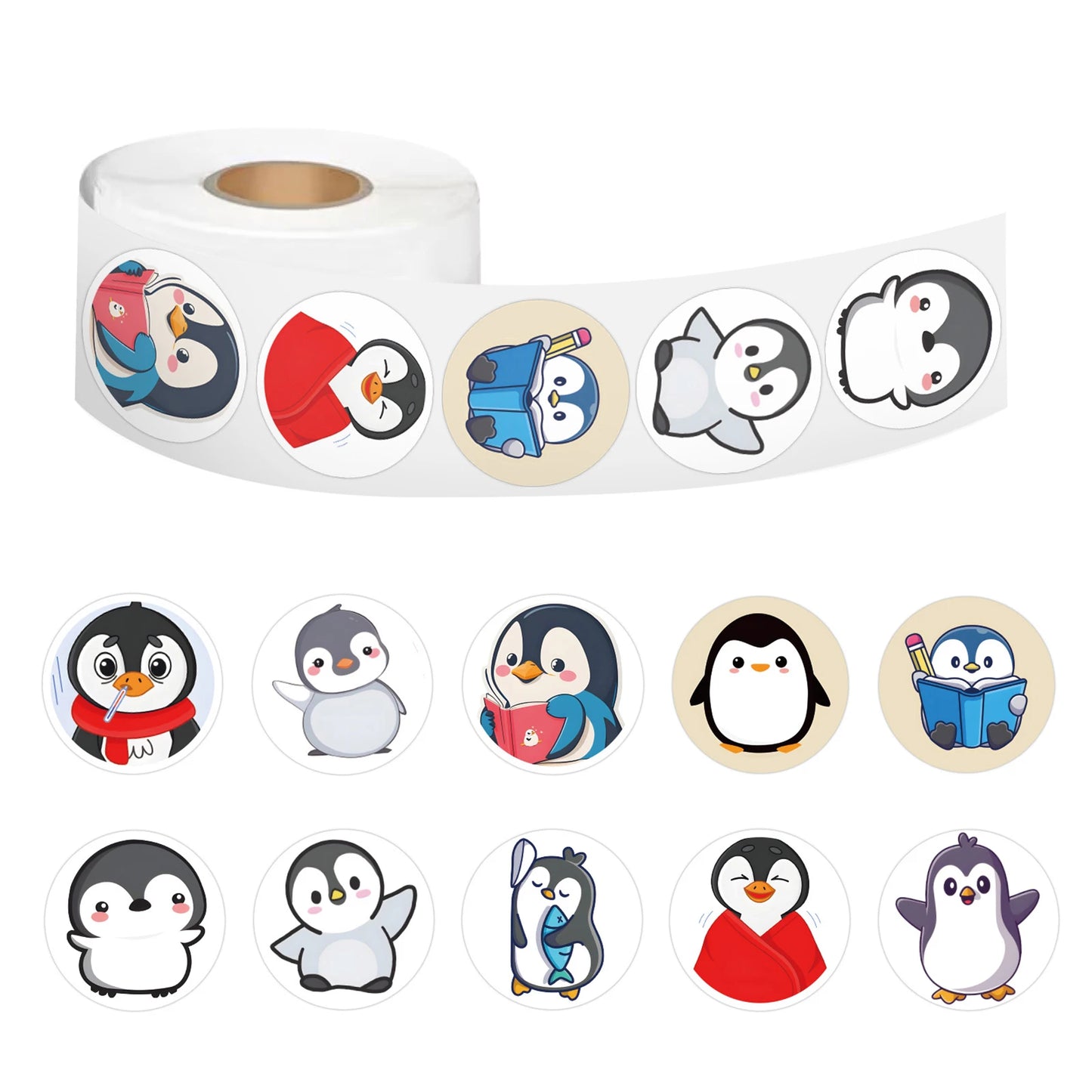 100-500pcs Cartoon Penguin Stickers For Kid Funny Decal Toy Gift DIY Decoration Label Cute Animal Label Stationery Sticker