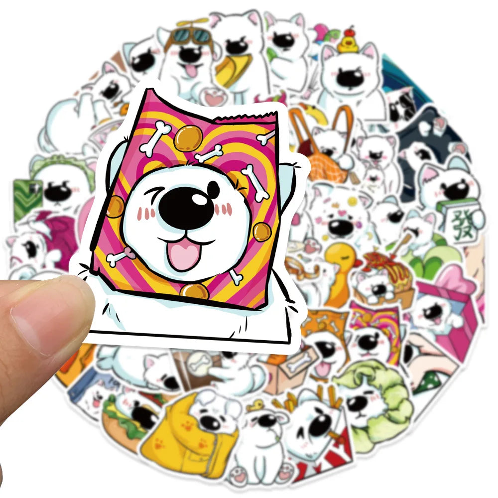 10/30/50PCS Kawaii Samoyed Dog Cartoon Stickers Cute Decals For Laptop Luggage Phone Notebook Bike DIY Decoration Sticker Toys