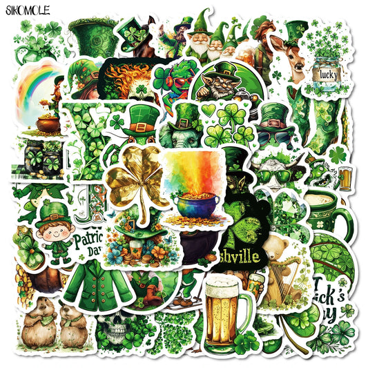 St. Patrick's Day Green Cartoon Stickers - 10/30/50PCS DIY Decal Set