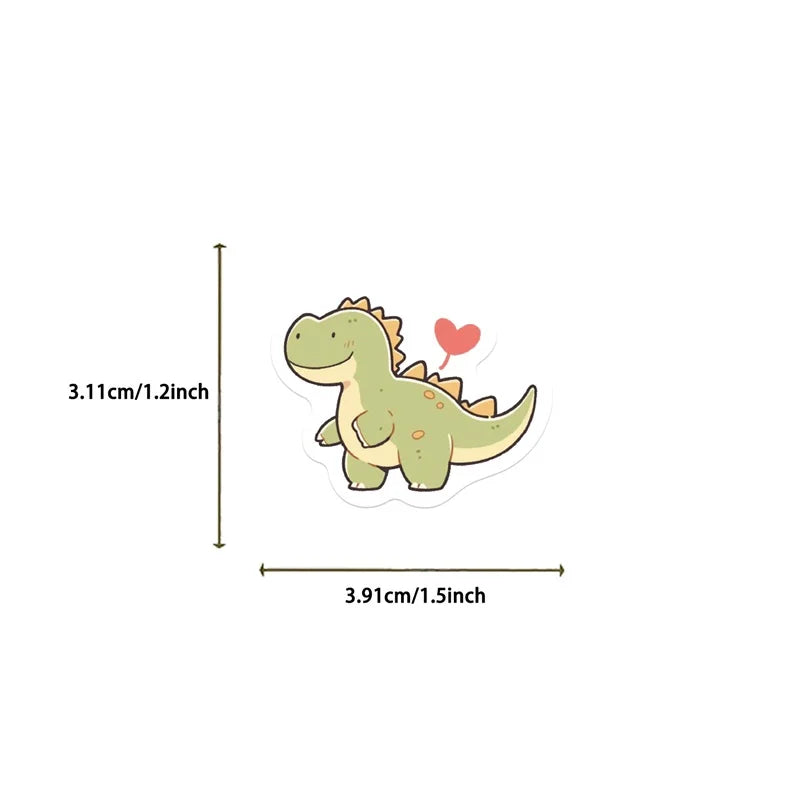 10/30/100PCS Cartoon Small Dinosaur PVC Sticker Aesthetic Children's Decoration Scrapbooking Stationery School Supplies for Kids