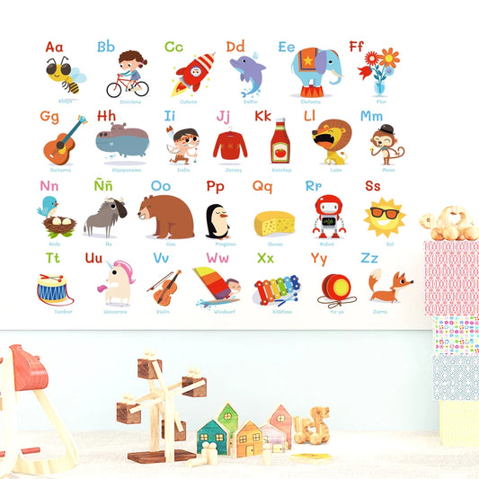 Colorful Alphabet Wall Stickers for Kids Room Decor