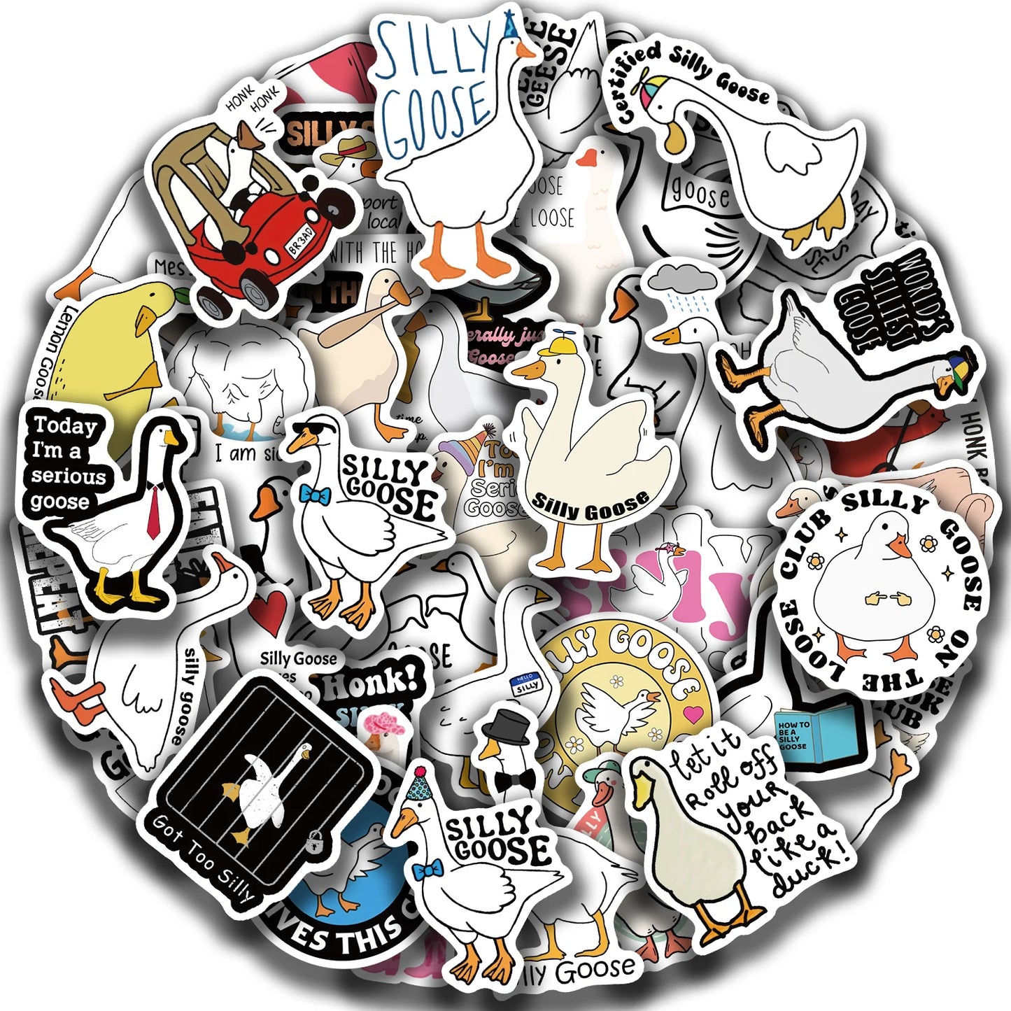 50PCS Cute Goose Stickers for Phone, Laptop, Skateboard