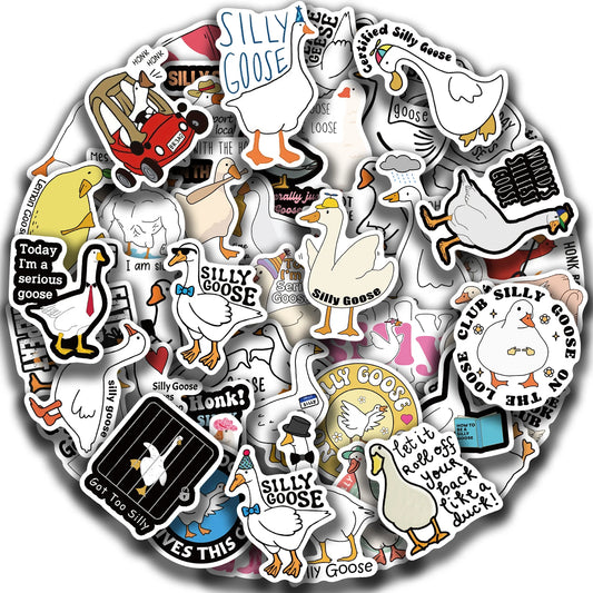 50PCS Cute Goose Stickers for Phone, Laptop, Skateboard