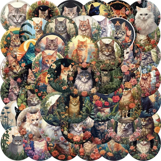 Kawaii Cat Stickers Set - DIY Scrapbooking Supplies
