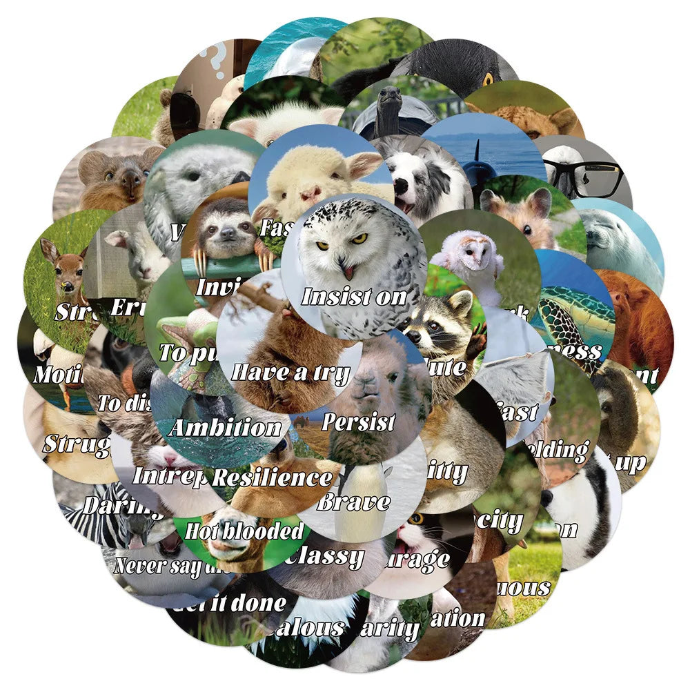 Inspirational Animal Stickers Waterproof for Laptop, Phone, Guitar, Skateboard