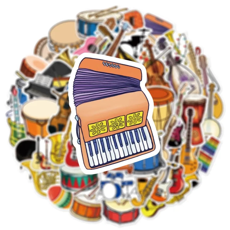 Cartoon Musical Instruments Sticker Packs