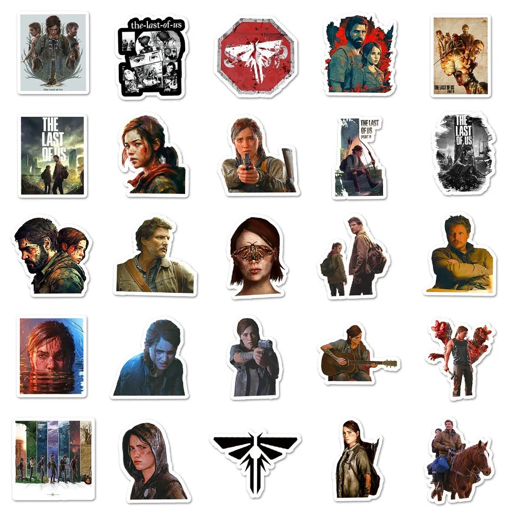 10/50pcs Hot Game the Last of Us 2 Stickers Toy Children Toy Skateboard Helmet Phone Car Tv Show Vinyl Stickers Joel Abby Decal