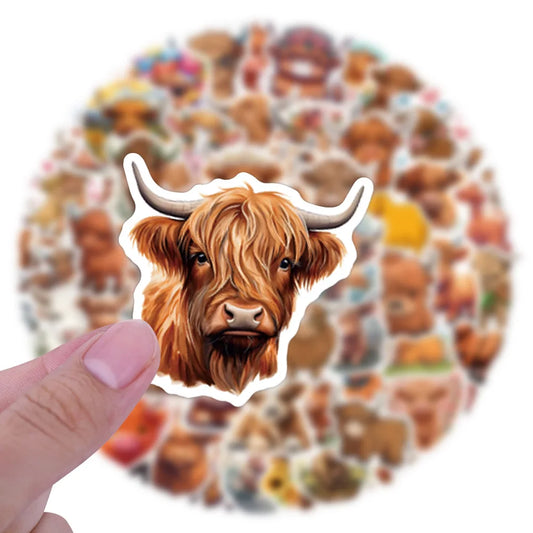 Bos Grunniens Cartoon Cow Stickers 10/30/50/110PCS for Fridge, Laptop, Phone, Guitar, Bike, Skateboard