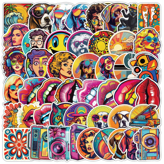Pop Art Cartoon Stickers for Phone Laptop Luggage Skateboard - 10/30/50PCS