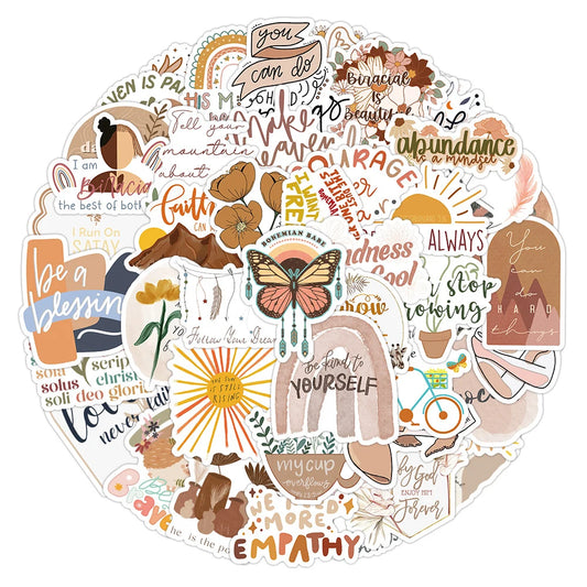 Bohemian Inspirational Stickers Pack: Laptop, Phone, Kids