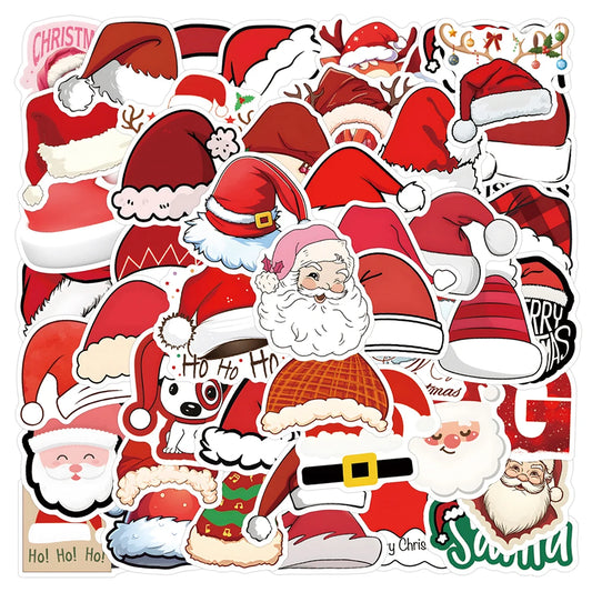 Cute Christmas Stickers Santa Claus Decal Laptop Fridge Phone Case Decoration Kid Toy Gift 10/30/50pcs