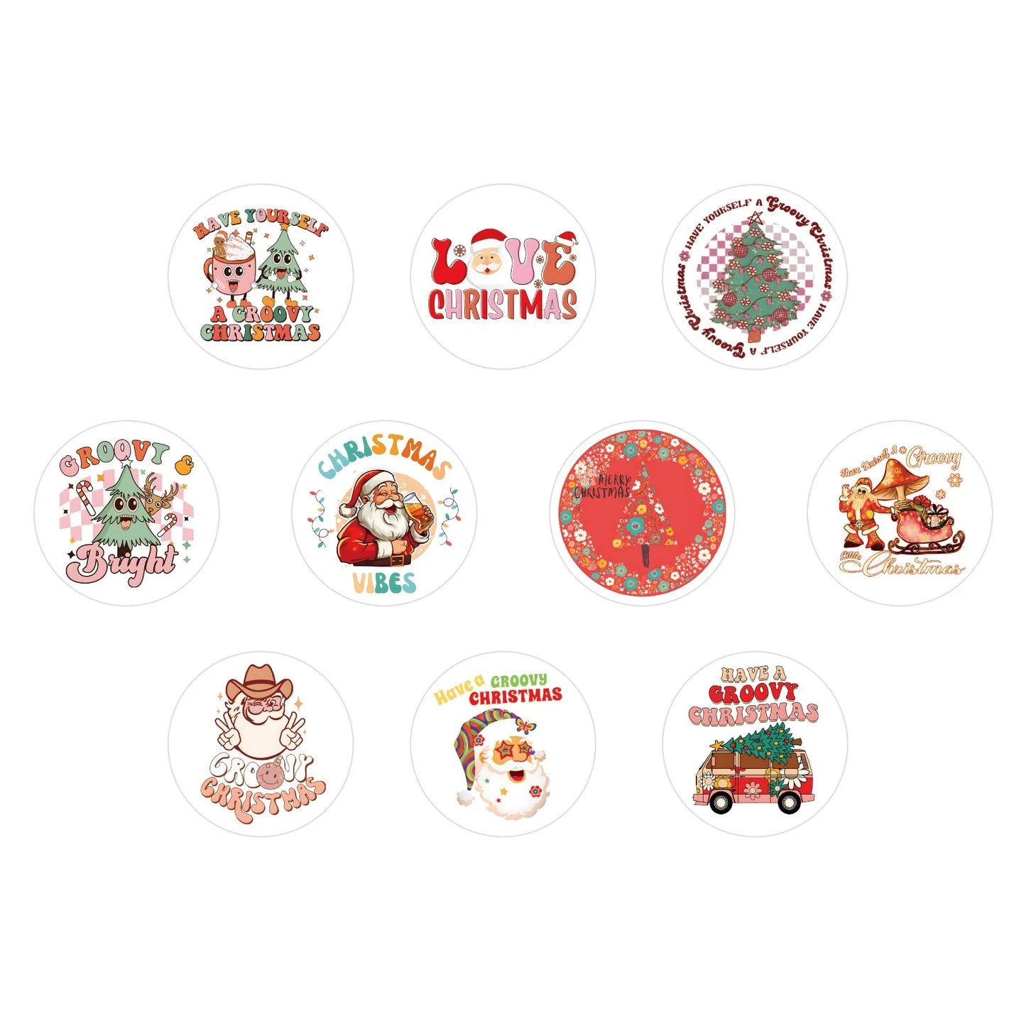 100-500pcs Merry Christmas Stickers Cristmas Xmas Party Seal Labels For DIY Gifts Baking Package Envelope Stationery Decor