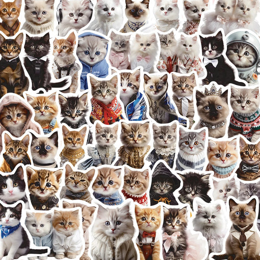 Cute Animal Cat Meme Stickers Decals for Skateboard Laptop Luggage Phone Car Bike Waterproof