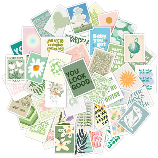 Cartoon Inspirational Quote Stickers - Motivational Decals for Laptop, Scrapbook, Diary (10/30/50pcs)
