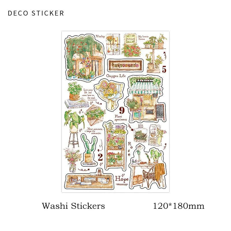 Journamm Cute Stickers Scrapbooking Supplies Materials Collage Junk Journal Adhesive Decor Diary Album Planner Craft Stickers