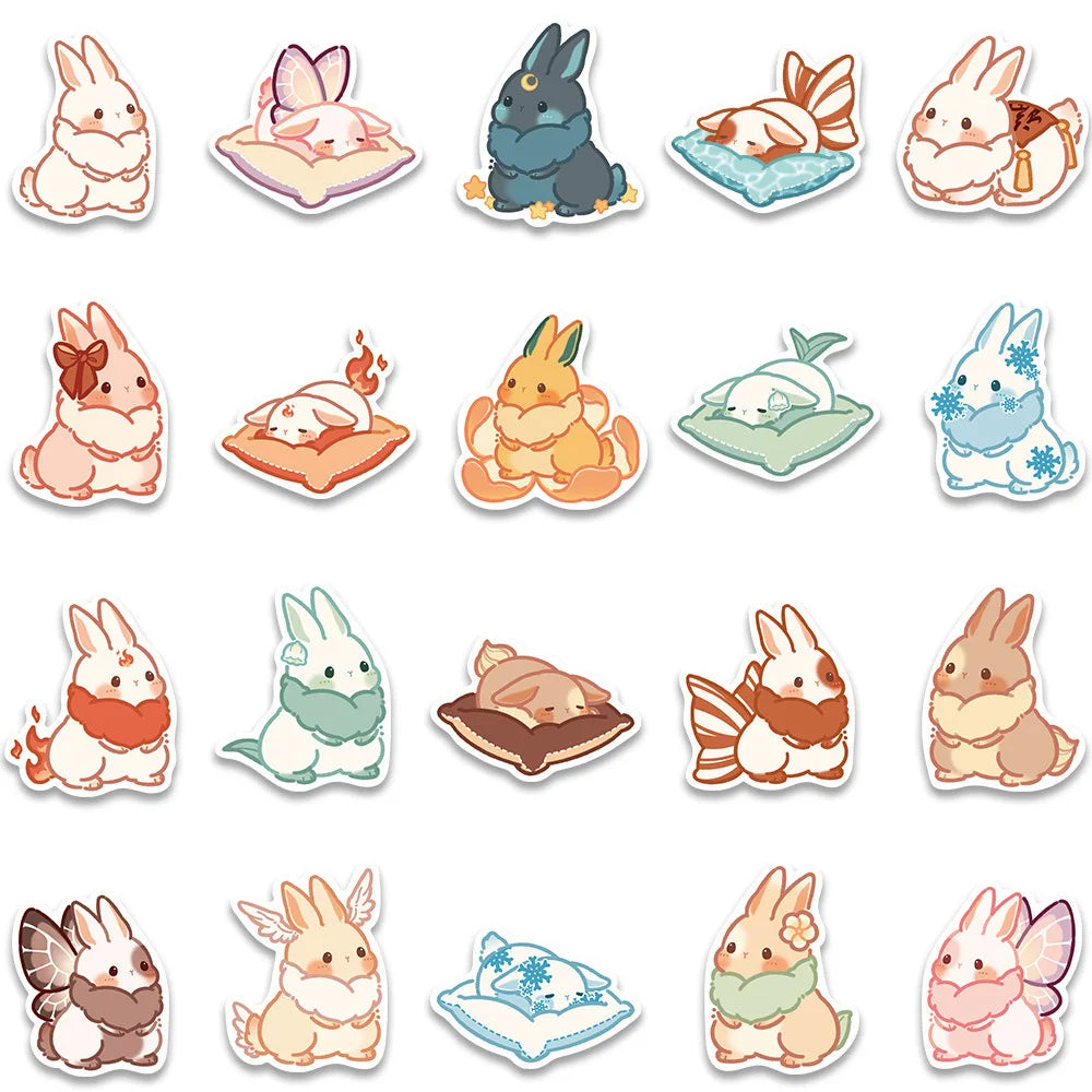 10/20/40PCS Cartoon Cute Rabbit Bunny Sticker Packs