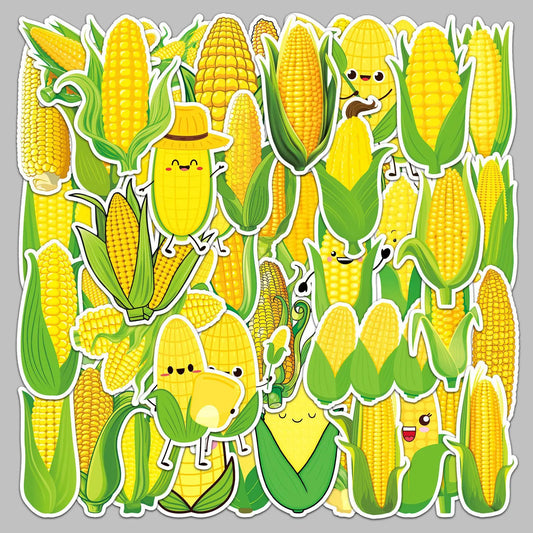 50pcs Cute Corn Graffiti Stickers for Helmet, Wall, DIY Decoration