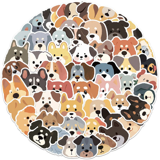 Cute Animal Dog Stickers for Snowboard Laptop Luggage Car Fridge Vinyl