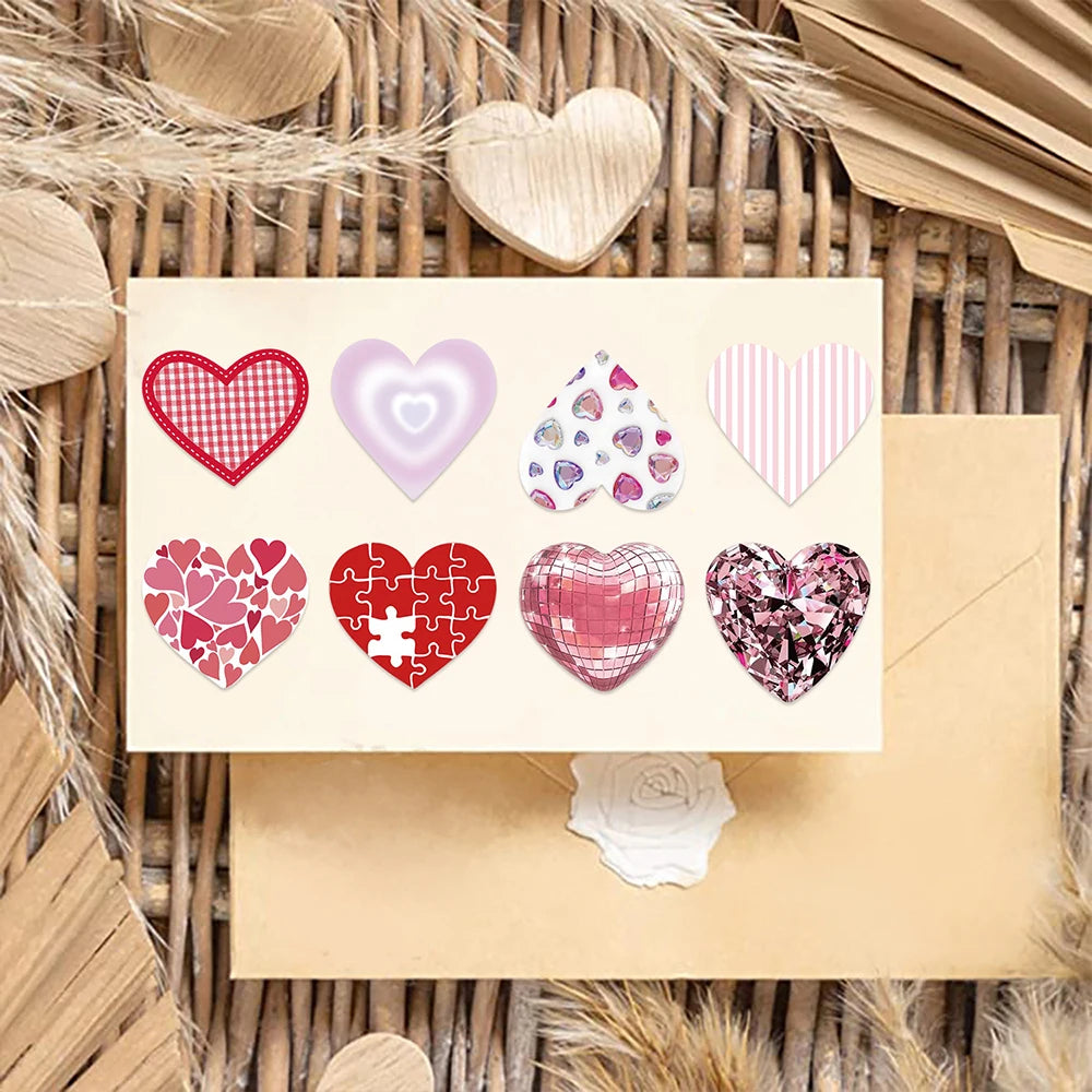 10/30/50PCS Pink Love Cute Heart Stickers Romantic Decals Graffiti Toys DIY Waterproof Phone Notebook Suitcase Bike Guitar Gifts