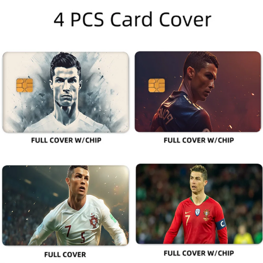 Cristiano Ronaldo Anime Bear Card Stickers Set (4 Pcs)