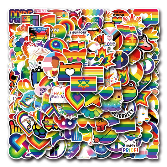 Cute Cartoon Rainbow LGBT Stickers Decals Waterproof for Laptop Skateboard Phone Suitcase Kids Toys