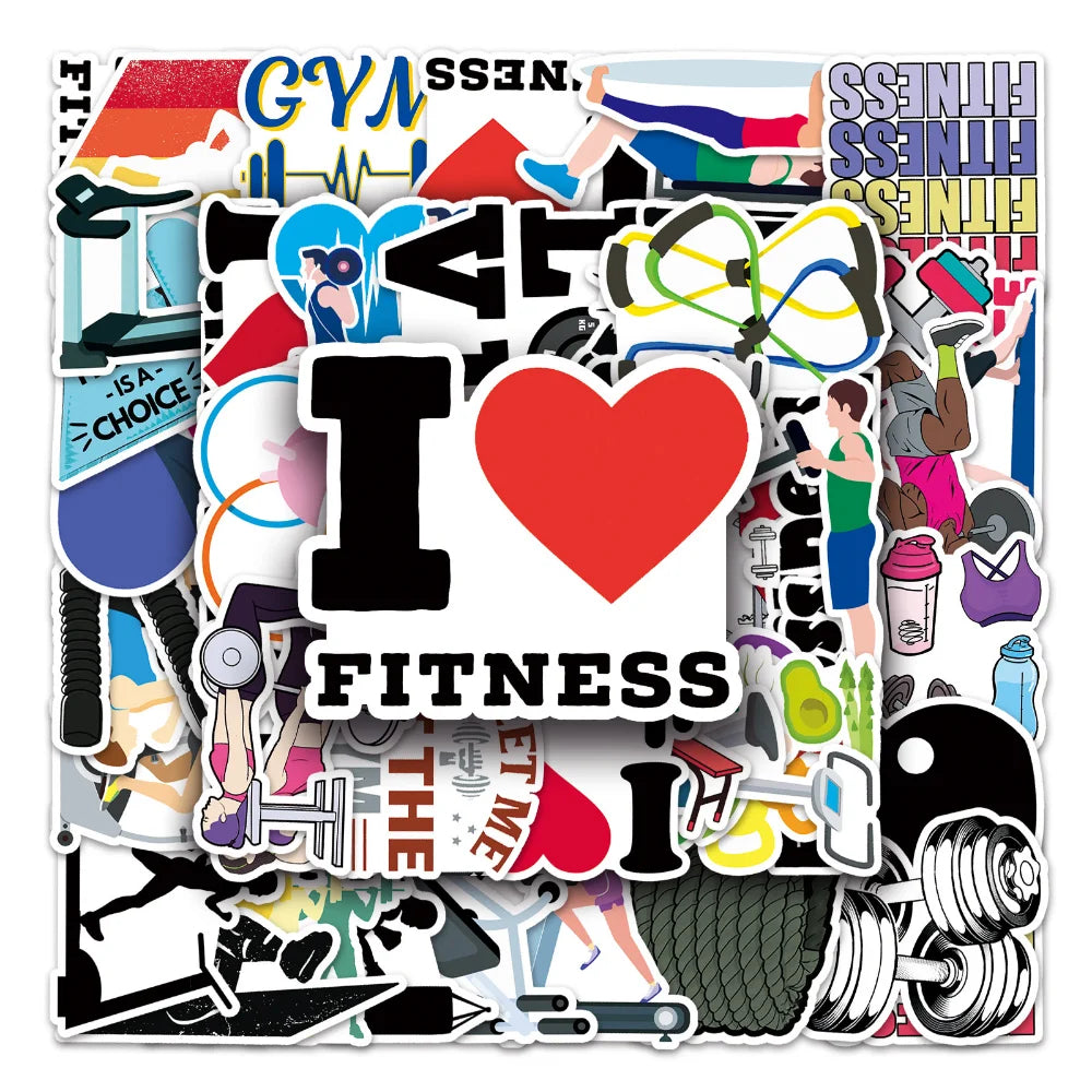 10/50Pcs Inspirational Fitness Graffiti Sticker Decals DIY Water Bottle Motorcycle Laptop GYM Cool Sticker for Kid Toys