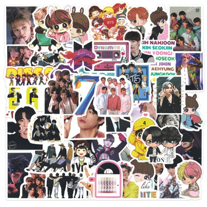 50pcs Boy Band Stickers for Suitcase, Water Bottle, Phone, Laptop, Scooter, Fridge