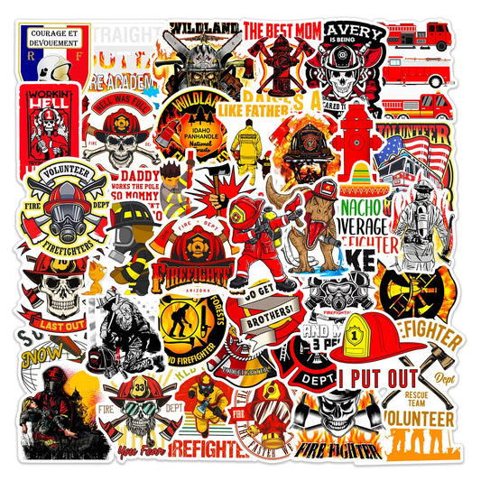 Firefighter Graffiti Stickers Decals for Laptop, Phone, Fridge, Luggage, Water Bottle, Skateboard, Helmet