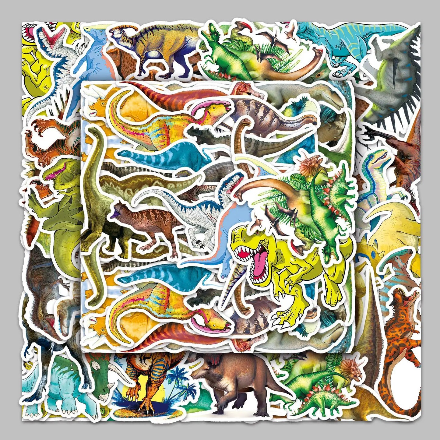 50pcs Cartoon Dinosaur Graffiti Stickers for Helmet, Wall, DIY Decoration