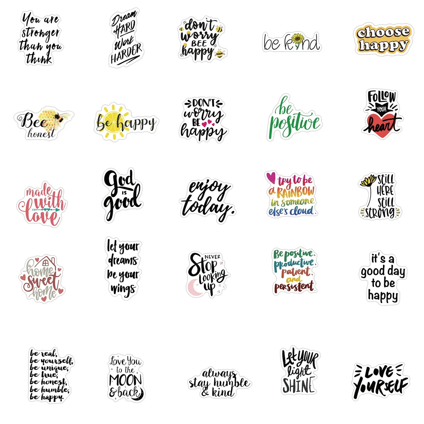 10/50/100PCS Inspirational Positive Quote Stickers DIY Diary Phone Bottle Laptop Luggage Graffiti Motivational Decals Sticker