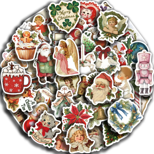 56Pcs Christmas Tree Stickers DIY Scrapbooking Labels