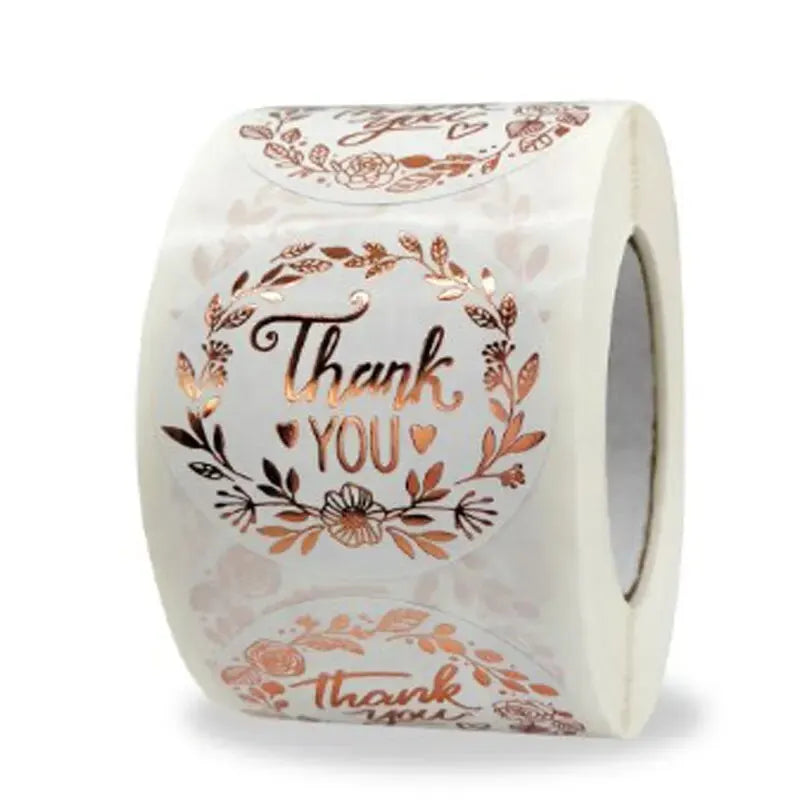 500 PCs Thank You Stickers, Monogrammed Floral Pattern Label Stickers, Thanksgiving Gift Stickers, Sticker Labels