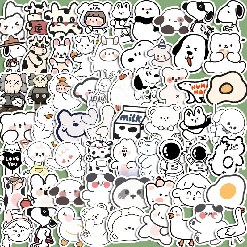 90pcs Cute Animal Graffiti Stickers for Kids DIY Stationery, Computer & Student Use
