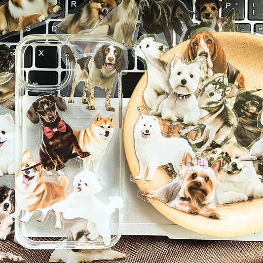 50pcs Cartoon Dog Breed Stickers for Helmet, Wall, DIY Decoration Wholesale
