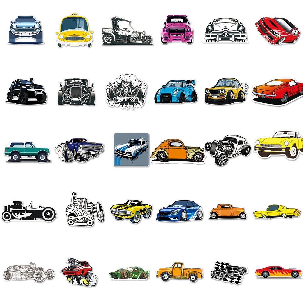 10/30/50/112pcs JDM Racing Car Stickers Waterproof Decals Laptop Skateboard Motorcycle Car Phone Luggage Cool Sticker Kids Toys