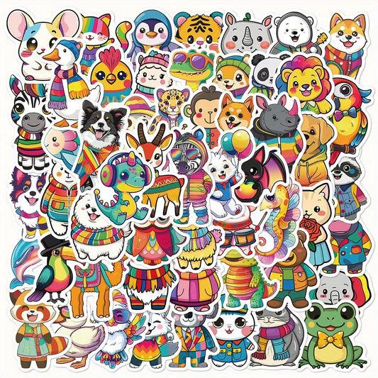 50pcs Cute Animal Graffiti Stickers for Helmet, Wall, DIY Decoration Wholesale