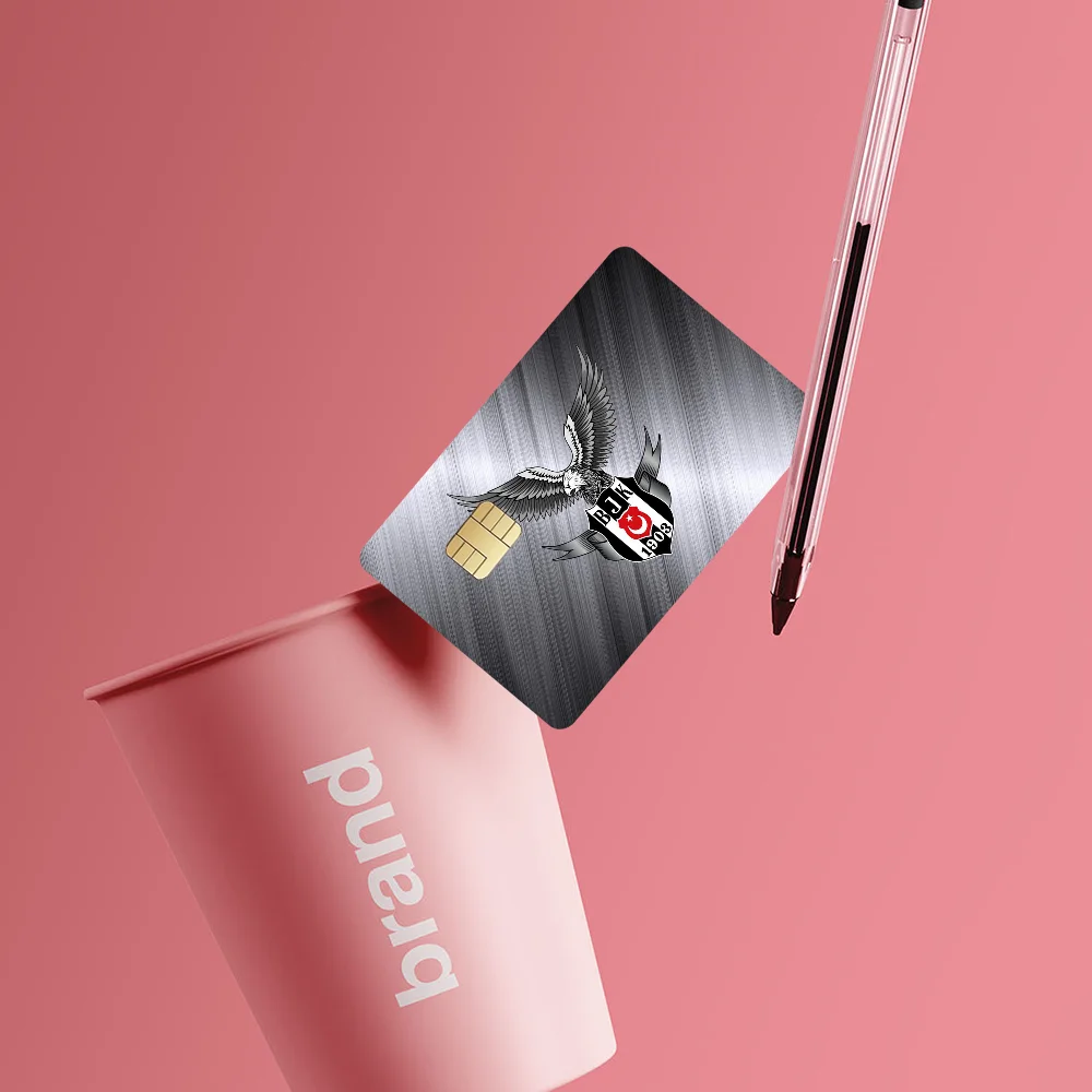 Besiktas BJK Card Skin Sticker Matte Gold Silver Black