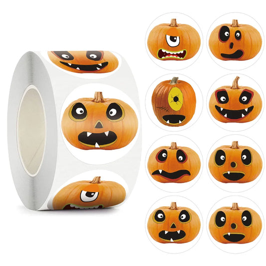 100-500pcs Halloween pumpkin stickers Halloween Party Gifts Stickers Pumpkin for Halloween party description