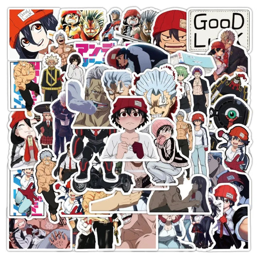50pcs Undead Unluck Anime Stickers for Luggage, Water Bottles, Phones, Laptops, Cars, Scooters, Refrigerators