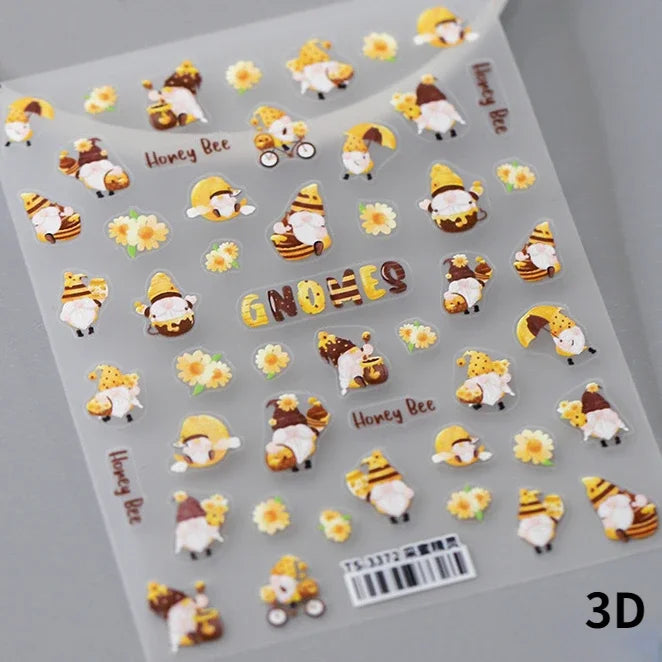 Sunflower Rabbit Pumpkin Nail Art Stickers Decals