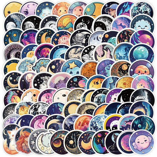 Cartoon Magic Moon Aesthetic Stickers - Waterproof Decals for Laptop, Motorcycle, Luggage, Kids Toys (10/30/50/100pcs)