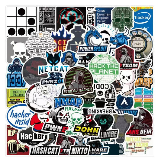 50PCS Hacker Programming Network Cool Stickers for Luggage Skateboard Laptop Motorcycle Toys Helmet Car Sticker