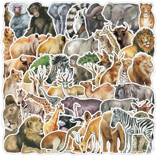 50Pcs Zoo Animal Stickers for Phone, Laptop, Car, Fridge