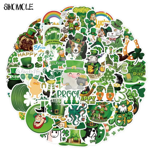 St. Patrick's Day Green Cartoon Stickers - 10/30/50PCS DIY Fridge Decals