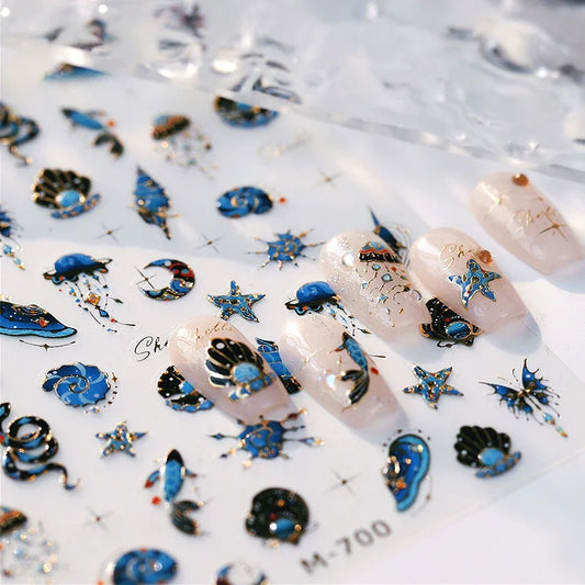 Butterfly Star Shell Nail Art Stickers Decals
