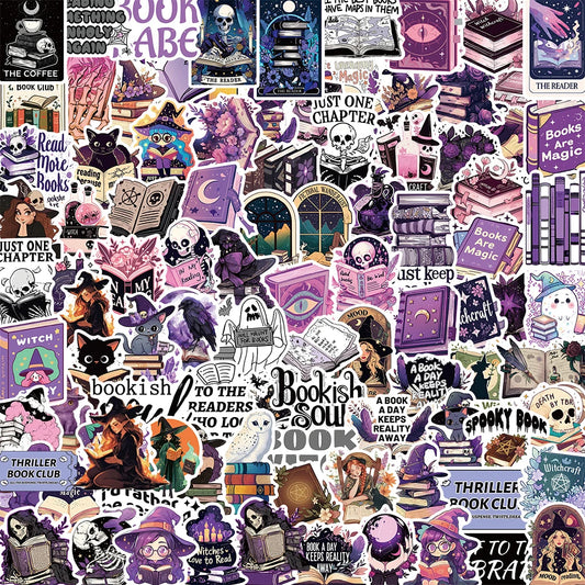 Purple Gothic Witch Stickers Pack - Laptop, Luggage, Phone, Car Decals