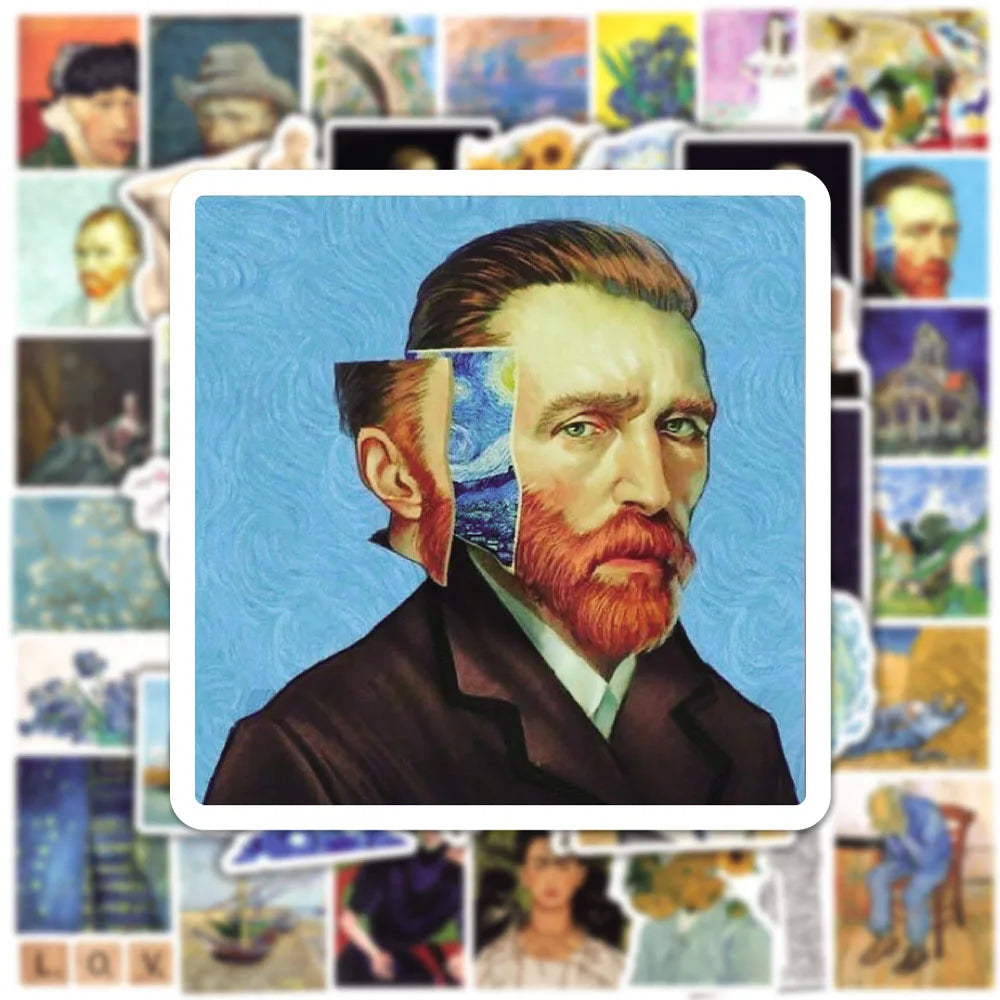 10/30/50PCS World Artist Work Van Gogh, Khalo, and More Aesthetic Sticker Packs