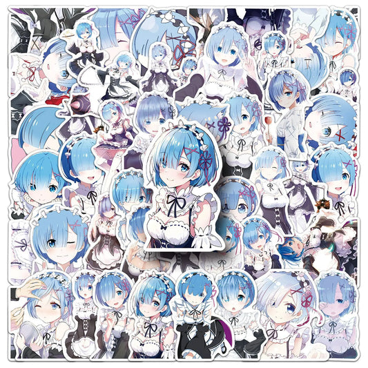 Re:Zero Rem Stickers Set for Laptop, Phone, Car, Bike