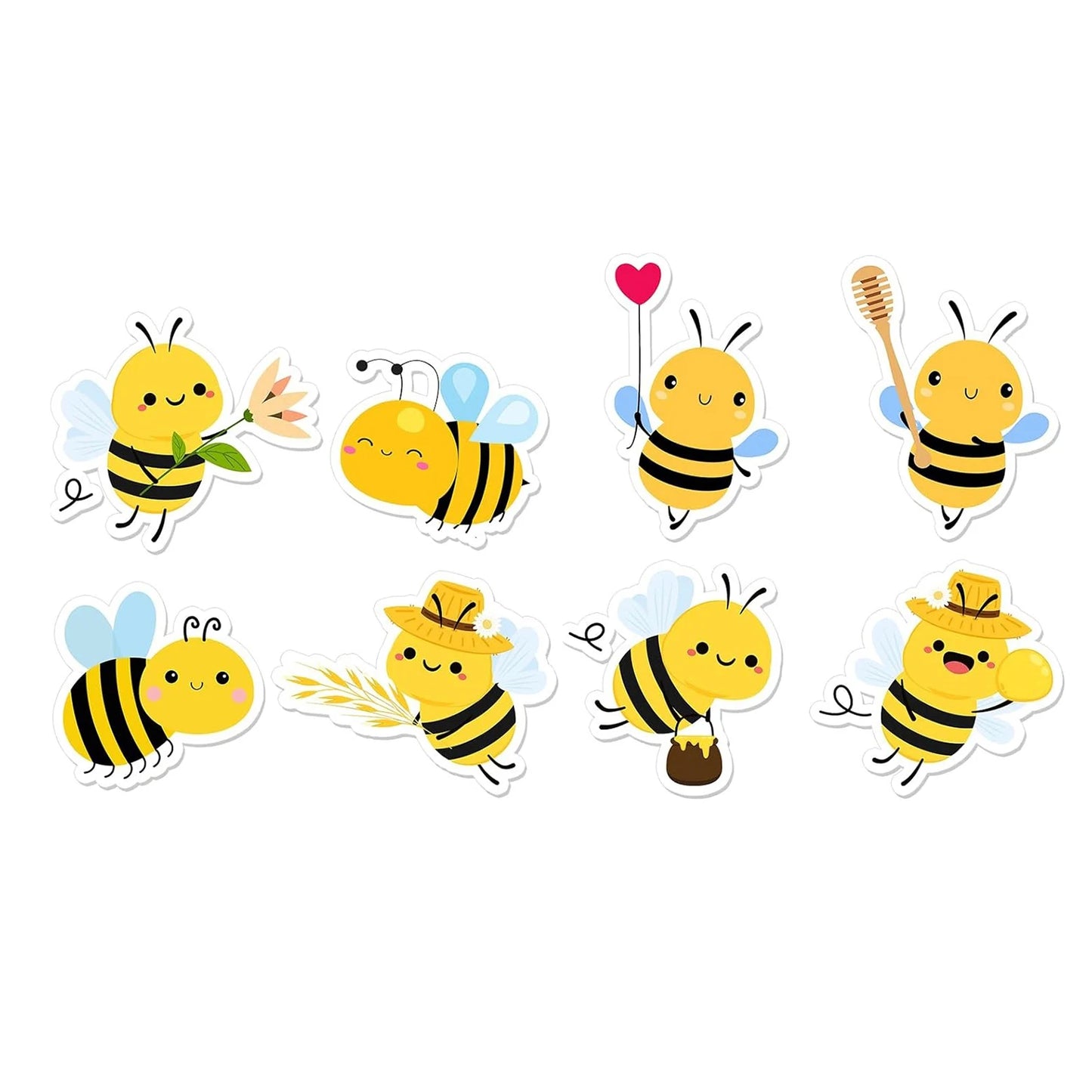 100-500pcs Cartoon Bee Stickers Cute Animal Sticker Waterproof Self-Adhesive Paper Mobile Rewards Sealing Label Decal Stationery