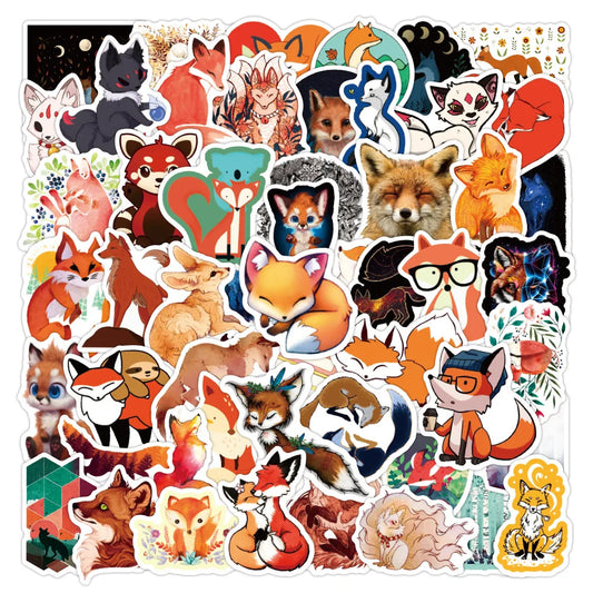 Cartoon Fox Stickers for Skateboard, Suitcase, Notebook, Guitar, Laptop - 10/30/50PCS Decals